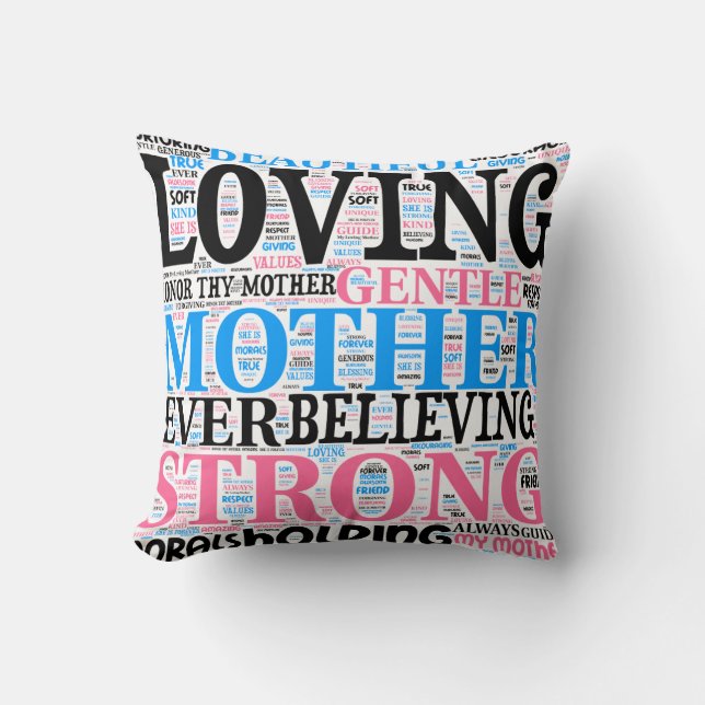 Mutter Word Cloud Pillow Art 2 Kissen (Vorderseite)
