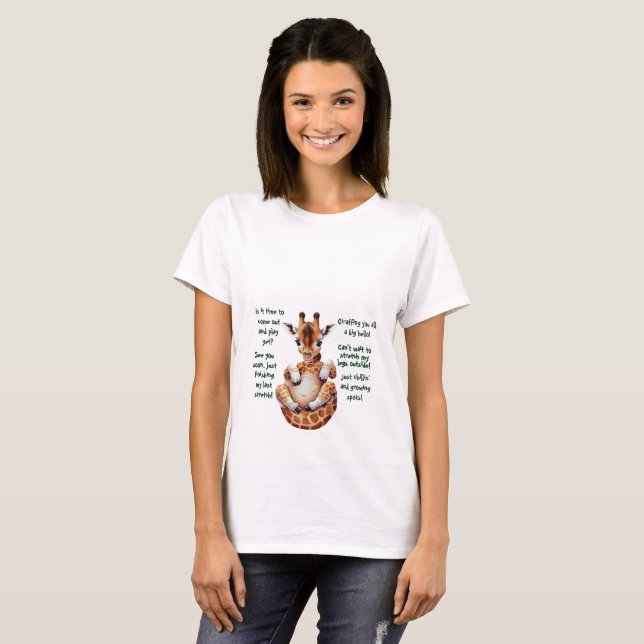 Mutter zu sein Giraffe Fetus Nachrichten Funny Gre T-Shirt (Vorne ganz)