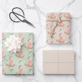 Mutter zu sein schwanger Rosa Grün und Tan Geschenkpapier Set