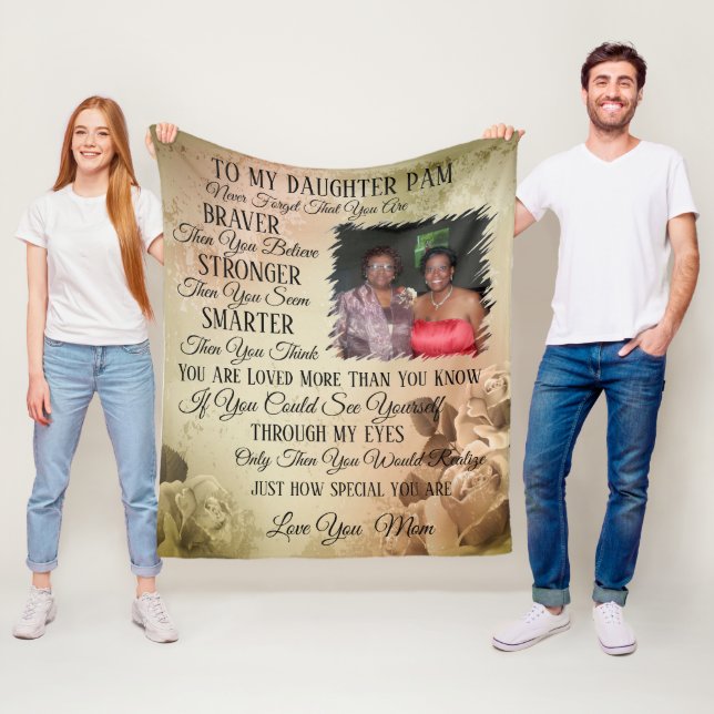 Mutter zu Tochter Foto Fleece Blanket (Beispiel)