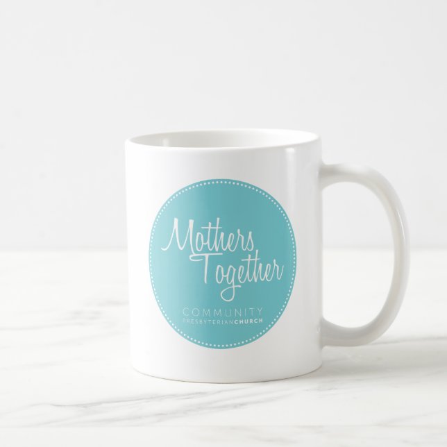 Mutter-zusammen blaue Logo-Kaffee-Tasse Kaffeetasse (Rechts)
