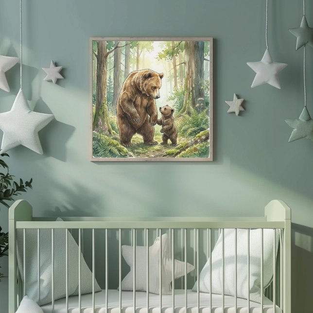 Mutterbär- und Jungtier-Kinderstube Poster (Von Creator hochgeladen)
