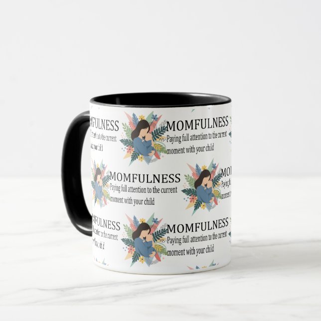 Mutterbewusstseins-Definition Florales Mutterbild- Tasse (Vorderseite Links)