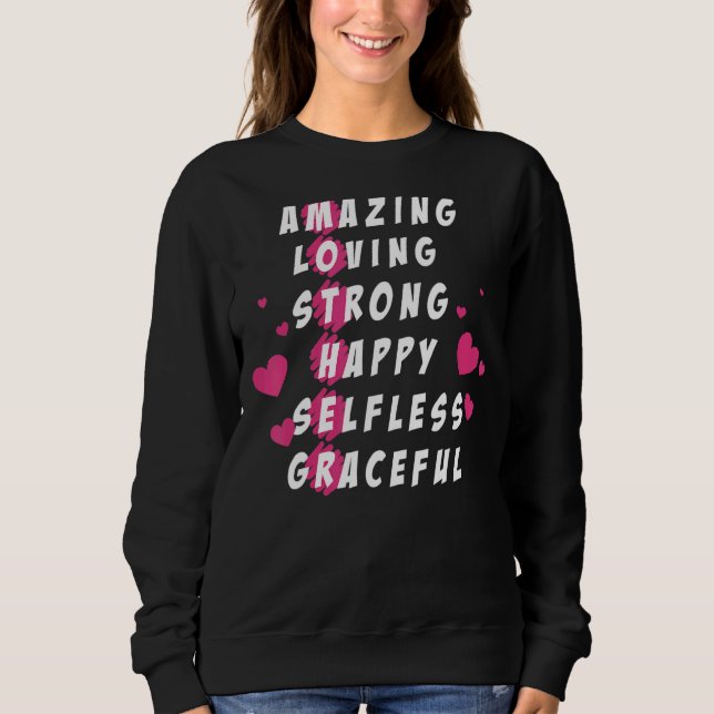Mutterdefinition Phantastisch Liebend starke glück Sweatshirt (Vorderseite)