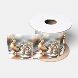 Mutterduck mit Ducklein Satinband