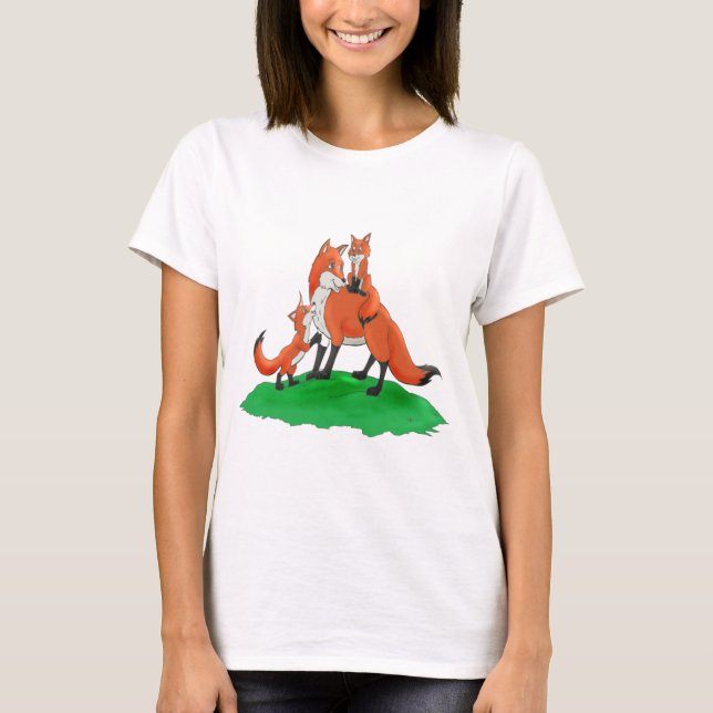 MutterFox mit Baby-Geschenkartikeln T-Shirt (Vorderseite)