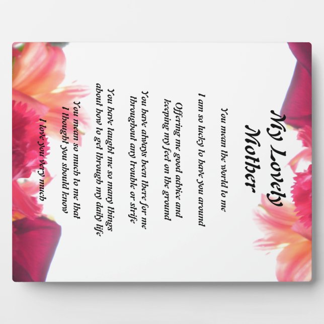 Muttergedicht Fotoplatte (Vorderseite)