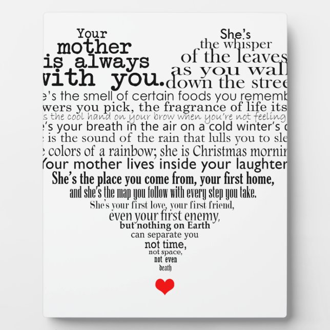 Muttergedicht Fotoplatte (Vorderseite)