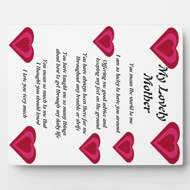 Muttergedicht Fotoplatte (Vorderseite)