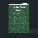 Muttergedicht Karte<br><div class="desc">Auf meine liebe Mutter entwerfen Muttertag oder Muttertagskarte.</div>