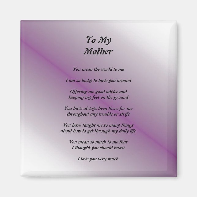 Muttergedicht Magnet (Vorne)