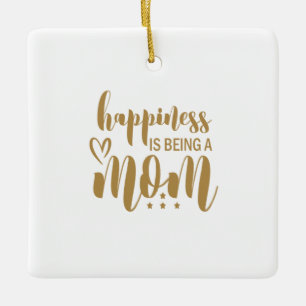 Muttergeschenk Glück ist eine Mama Keramikornament