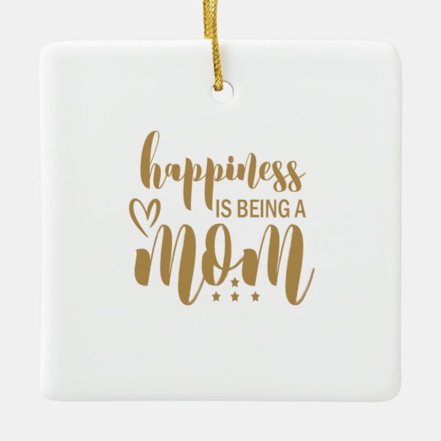 Muttergeschenk Glück ist eine Mama Keramikornament (Vorderseite)
