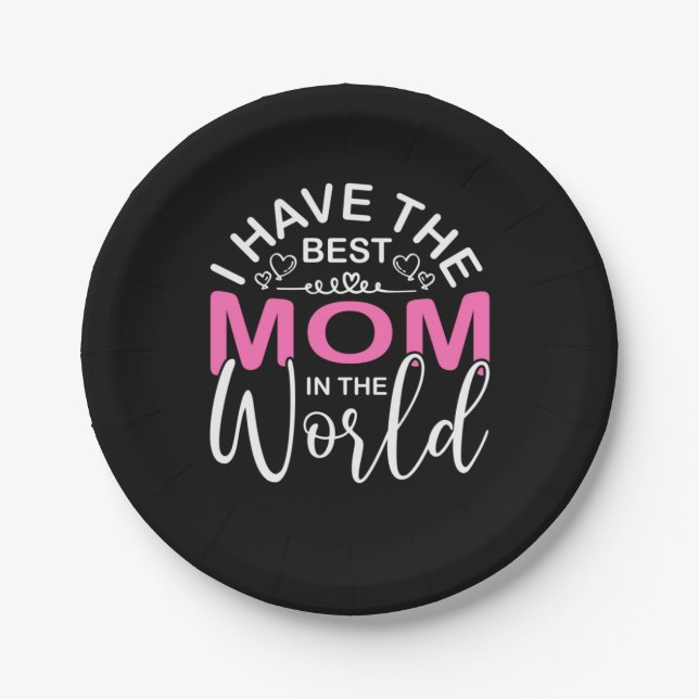 Muttergeschenk habe ich die beste Mama Pappteller (Vorderseite)