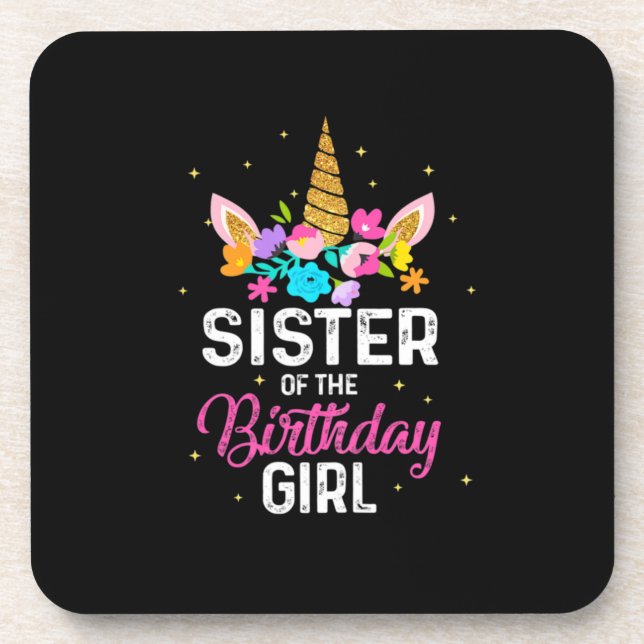 Muttergeschenk | Schwester des Geburtstags Getränkeuntersetzer (Vorderseite)