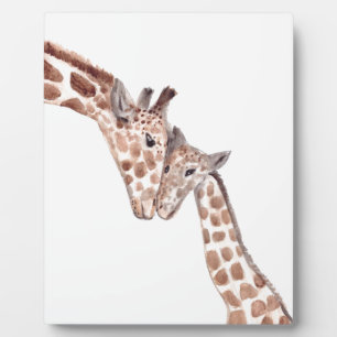 Muttergiraffe mit Baby Fotoplatte