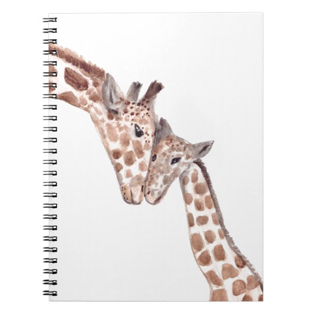 Muttergiraffe mit Baby Notizblock (Vorderseite)