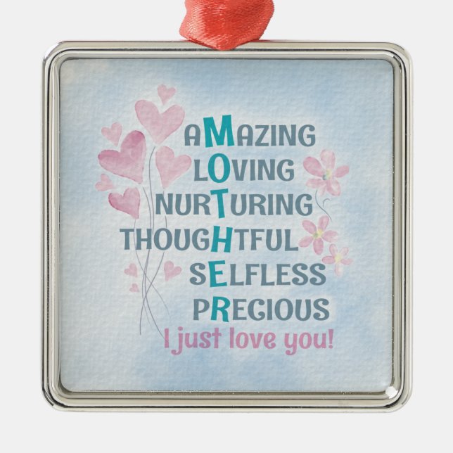 Mutterherz Ornament Aus Metall (Vorne)