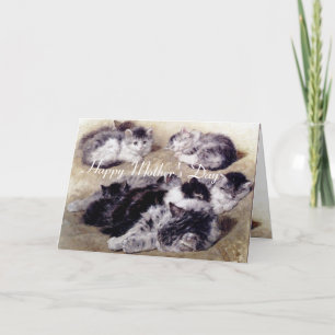 MUTTERKATZE MIT KÄTZCHEN / Muttertagsrosen Karte