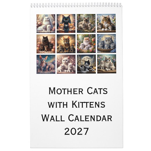 Mutterkatzen mit Kätzchen Wandkalender 2027 (Titelbild)