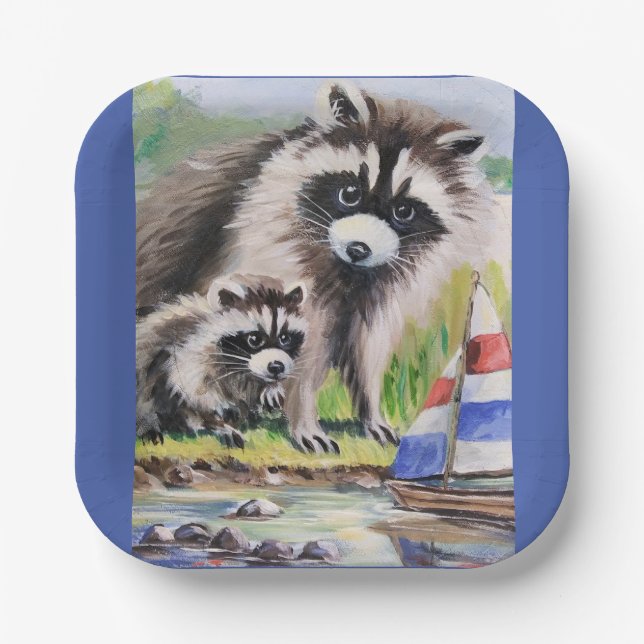 Mutterkorb, Baby & Toyota, viereckige Papiertüte Pappteller (Vorderseite)