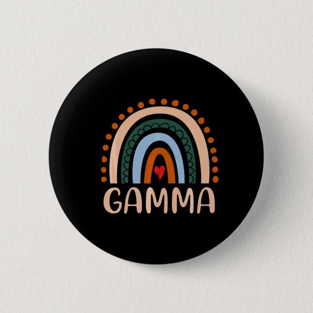 Mutterkunde | Gamma Rainbow Grandma Niedliche Gebu Button (Vorderseite)