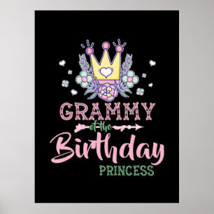 Mutterkunde Grammy of the Birthday Princess Xmas Poster