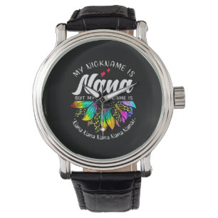 Mutterkunde Mein Name ist Nana Sunflower Xmas Armbanduhr