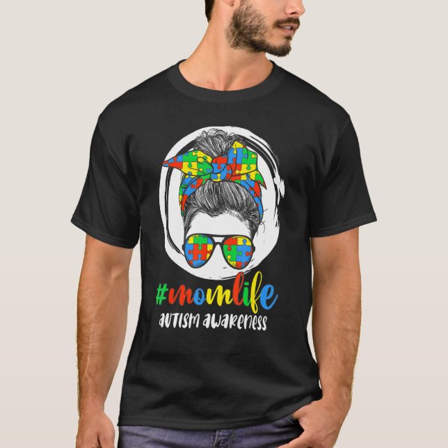 Mutterleben Autismus-Bewusstsein Puzzle-Stück unor T-Shirt (Vorderseite)