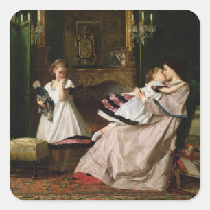 Mutterliche Liebe Quadratischer Aufkleber