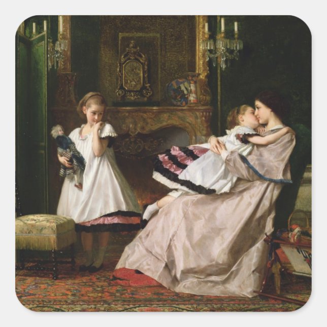 Mutterliche Liebe Quadratischer Aufkleber (Vorderseite)