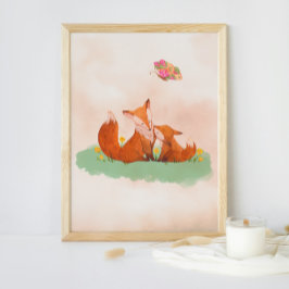 Mütterliche Liebe zwischen einem Mutterfuchs und i Poster