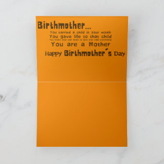 Mutterliebe Geburtstags-Karte für die leibliche Mu Karte