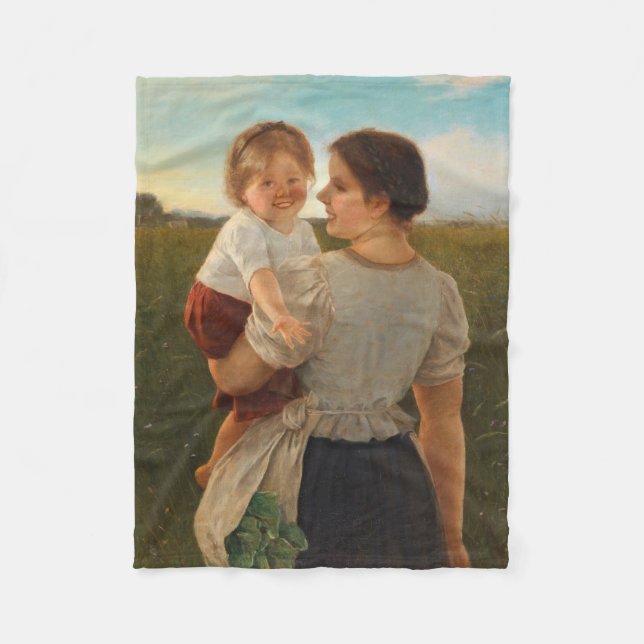 Mutterliebe (Mutter und Tochter lieben) Fleecedecke (Vorderseite)