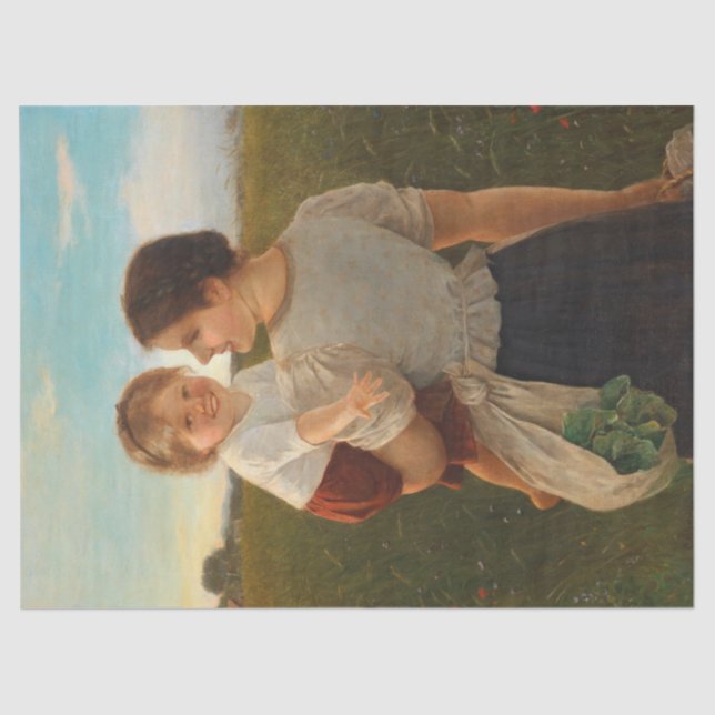 Mutterliebe (Mutter und Tochter lieben) Seidenpapier (Vorderseite)