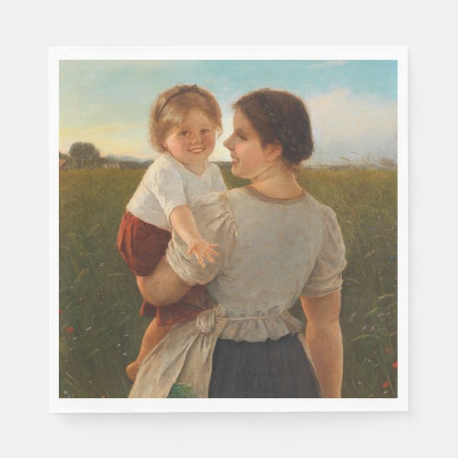 Mutterliebe (Mutter und Tochter lieben) Serviette (Vorderseite)