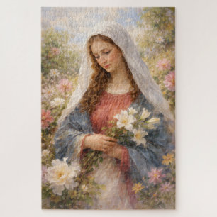 Muttermaria Floral Aquarell Gnade Hingabe Geschenk Puzzle