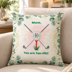 Muttermogramm Golfball & Tee 20"x20" Kissen