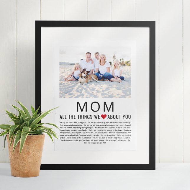 Muttermoment Dinge, die wir an dir lieben Mutterta Poster (Von Creator hochgeladen)