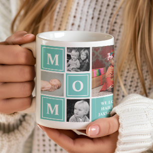 Muttermoment Foto-Collage Türkis Muttertag Kaffeetasse