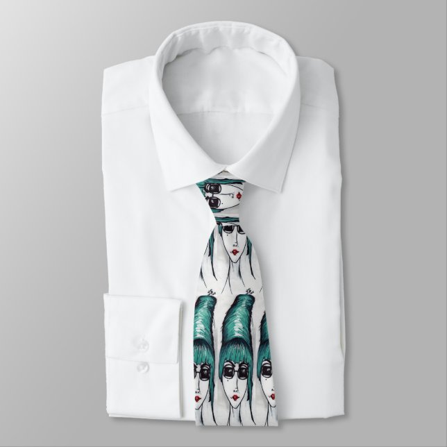 Muttermonster Originelle Kunst Zeichne Necktie Krawatte (Gebunden)