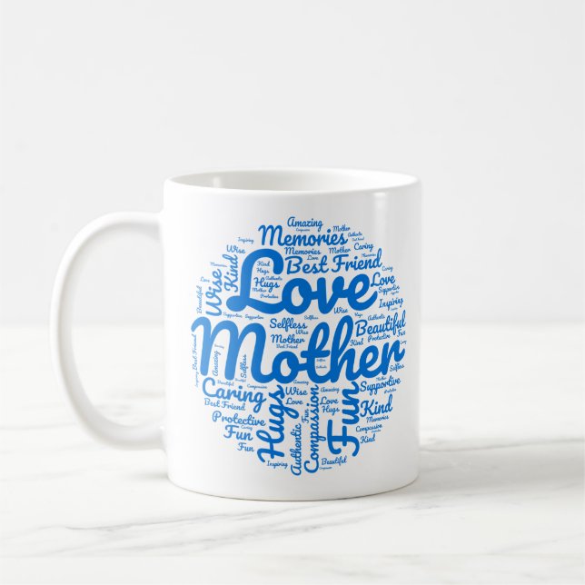 Muttermotiv-Wolke Kaffeetasse Geschenk (Links)