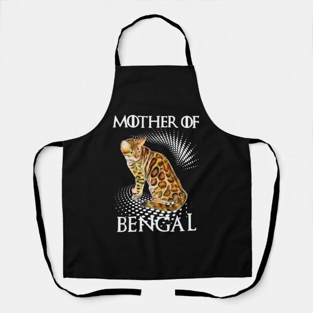 Muttermuster Bengal Katze Shirt Schürze (Vorderseite)