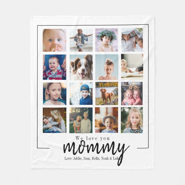 Muttermütter Geschenk Mutter Foto Collage Fleecedecke (Vorderseite)