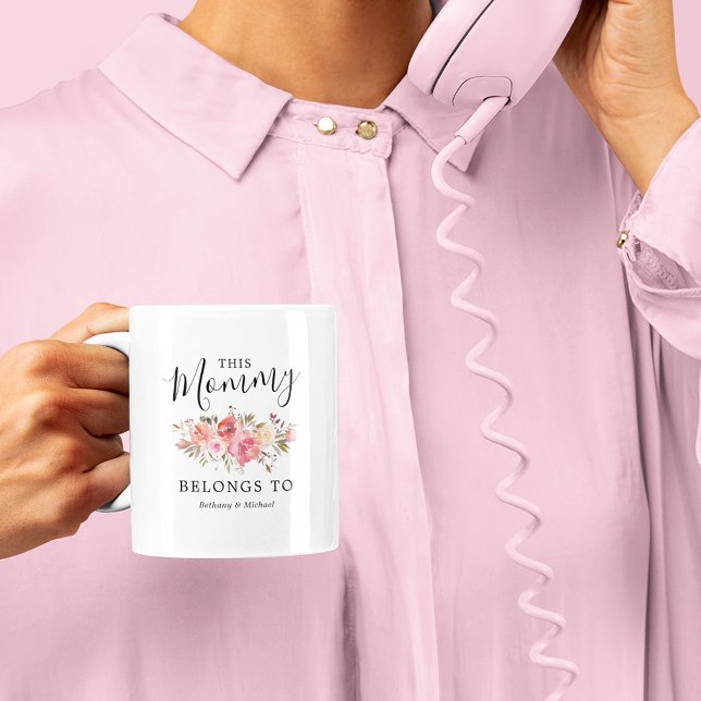 Muttermuttertag Rosa Blumenkaffeetasse Zweifarbige Tasse (Von Creator hochgeladen)