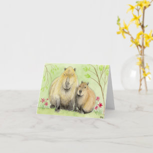 Muttern-und-Baby-Capybara-Karte Karte