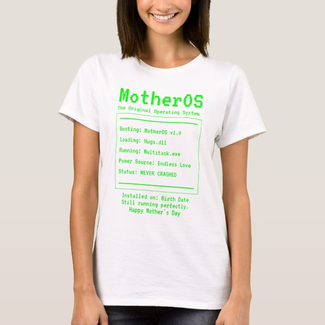 MutterOS Retro Tech Muttertagsdesign T-Shirt (Vorderseite)