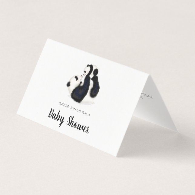 Mütterpanda und kuschelige Babydusche Einladung (Vorderseite)