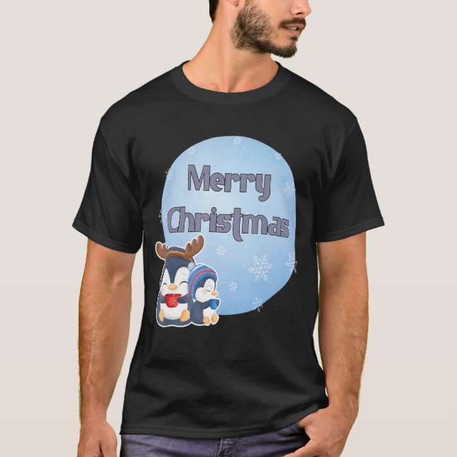 Mutterpinguin mit Kind 1 T-Shirt (Vorderseite)
