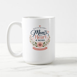 Mutters Herz & Zuhause   Elegante florale Mutterta Kaffeetasse